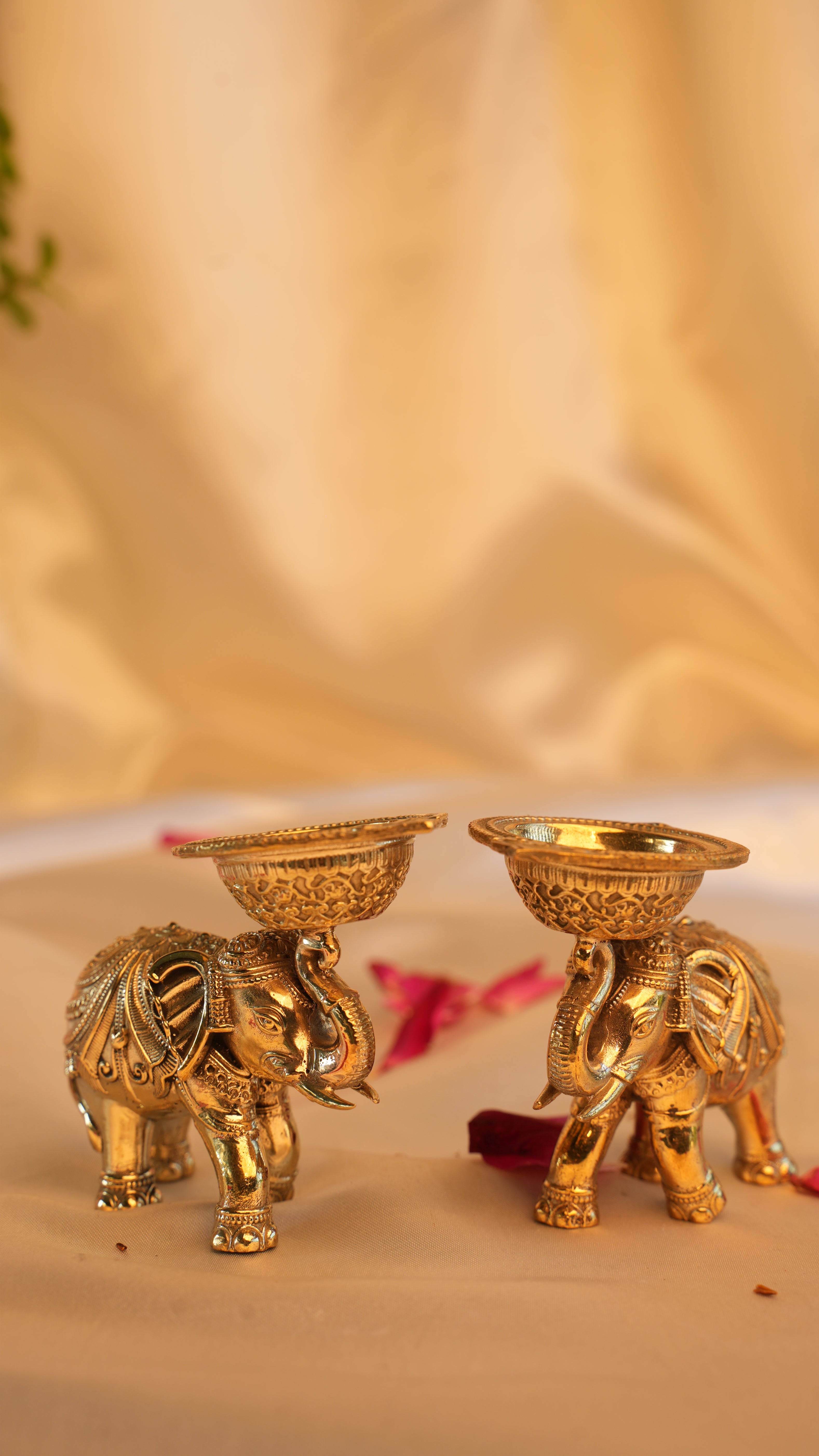 Handcrafted Brass Elephant Diya for Diwali Pooja